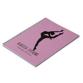Carnet Silhouette danseuse en noir sur pourpre muet (Côté gauche)