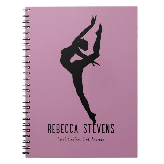Carnet Silhouette danseuse en noir sur pourpre muet (Devant)
