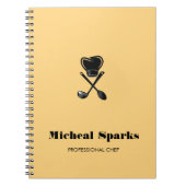 Carnet Silhouette de casquette de chef et de cuillères be (Devant)