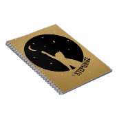 Carnet Silhouette De Chat Noir Atteint Pour La Lune Et Le (Côté Droit)