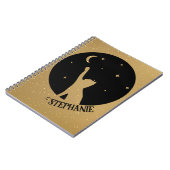 Carnet Silhouette De Chat Noir Atteint Pour La Lune Et Le (Côté gauche)