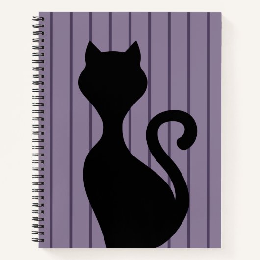 Carnet Silhouette de chat noir dessin animé (Devant)