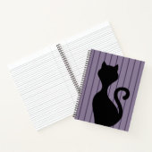 Carnet Silhouette de chat noir dessin animé (Intérieur)