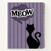 Carnet Silhouette de chat noir dessin animé (Dos)