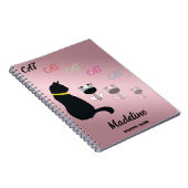 Carnet Silhouette de chat noir Modifier le texte et l'opa (Côté Droit)