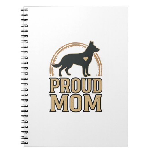 Carnet Silhouette de chien de mère fière Design vectoriel (Devant)