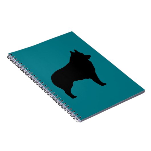 Carnet Silhouette de chien de Schipperke (Côté Droit)