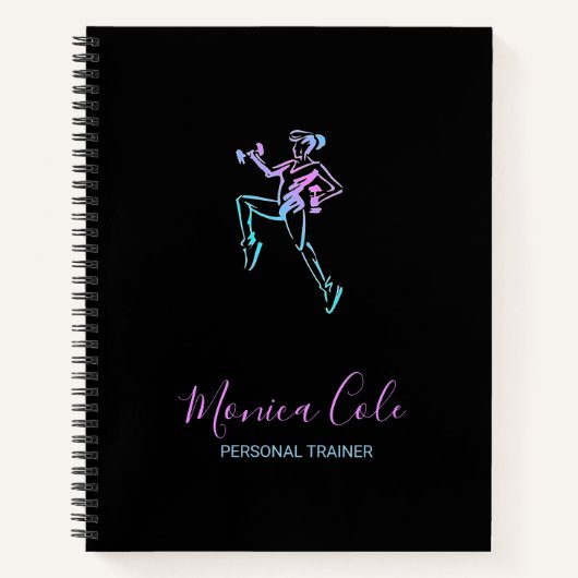 Carnet Silhouette de coach sportif noir (Devant)