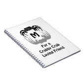 Carnet Silhouette de crabe fantôme Casant un monogramme d (Côté Droit)
