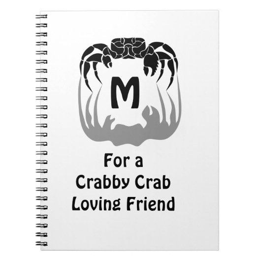 Carnet Silhouette de crabe fantôme Casant un monogramme d (Devant)