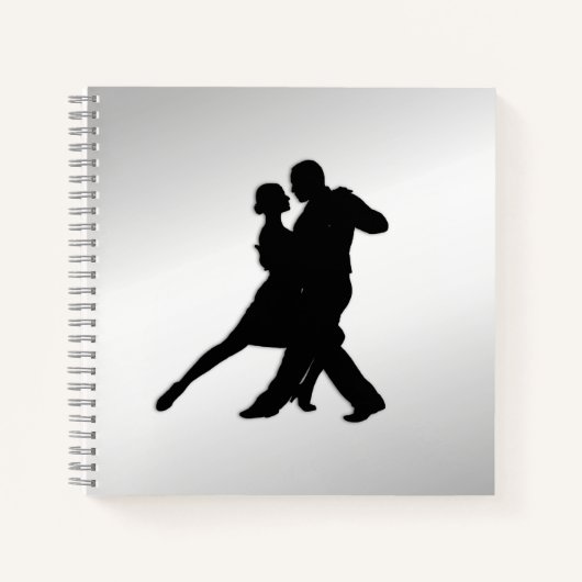 Carnet Silhouette de danseurs de Tango 2 Argent (Devant)