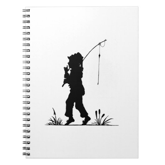 Carnet Silhouette de pêche de petite fille (Devant)