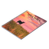 Carnet Silhouette de vache au coucher du soleil (Côté gauche)