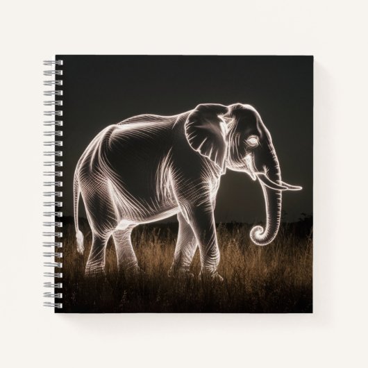 Carnet Silhouette d'éléphant lumineux (Devant)