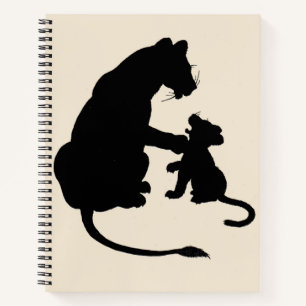 Carnet silhouette des lionnes et des petits des années 19