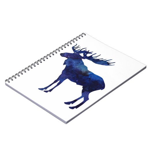 Carnet Silhouette d'orignal bleu (Côté gauche)