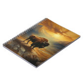 Carnet Silhouette du coucher de soleil de bison de buffle (Côté gauche)