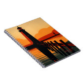 Carnet Silhouette du phare au coucher du soleil (Côté Droit)