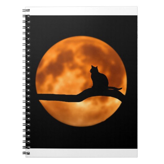 Carnet Silhouette d'un chat noir dans un arbre (Devant)