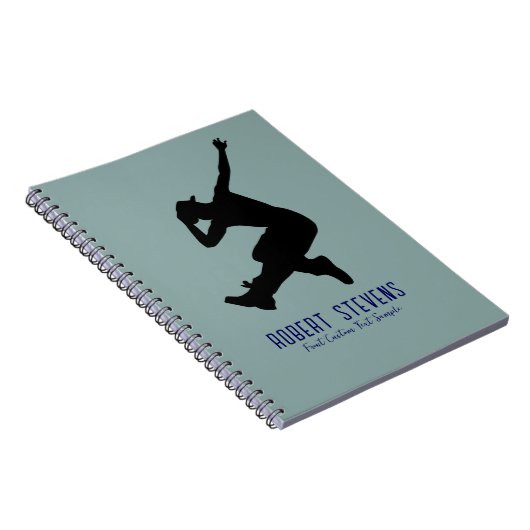 Carnet Silhouette d'une danse en noir sur vert muet (Côté Droit)