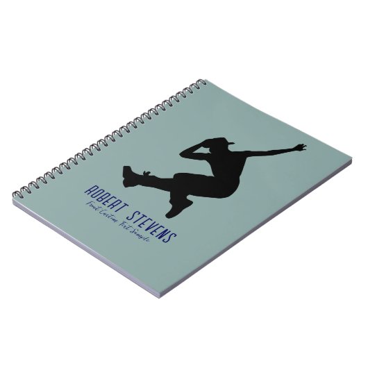 Carnet Silhouette d'une danse en noir sur vert muet (Côté gauche)