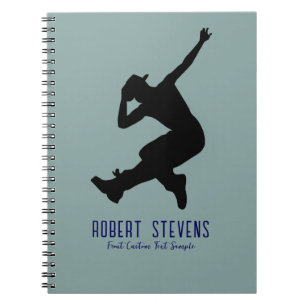 Carnet Silhouette d'une danse en noir sur vert muet