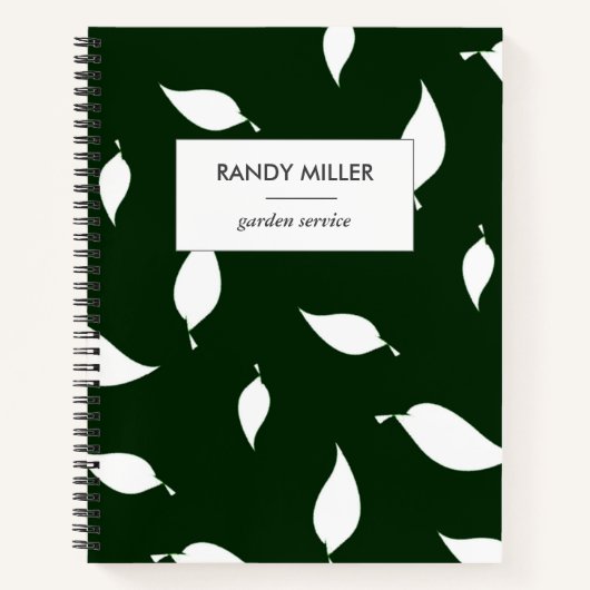 Carnet Silhouette feuilles blanches vertes (Devant)
