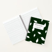 Carnet Silhouette feuilles blanches vertes (Intérieur)