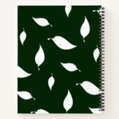 Carnet Silhouette feuilles blanches vertes (Dos)