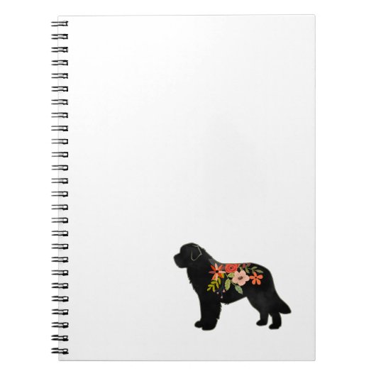 Carnet Silhouette florale de Boho de race de chien de Ter (Devant)