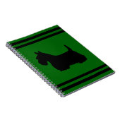 Carnet silhouette noir/blanc de Terrier Écossais vert/nom (Côté Droit)
