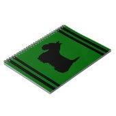 Carnet silhouette noir/blanc de Terrier Écossais vert/nom (Côté gauche)