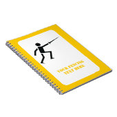 Carnet Silhouette noire Fencer avec clôture d'épée person (Côté Droit)