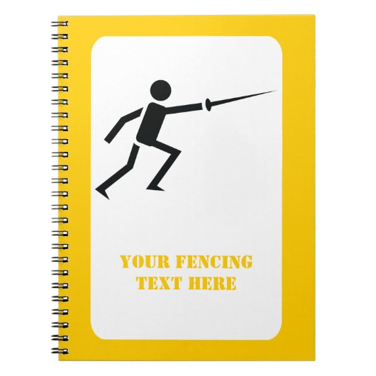 Carnet Silhouette noire Fencer avec clôture d'épée person (Devant)