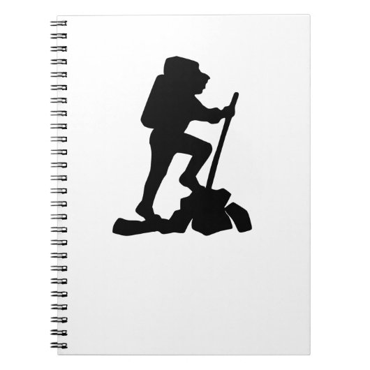 Carnet silhouette noire simple randonnée de montagne (Devant)