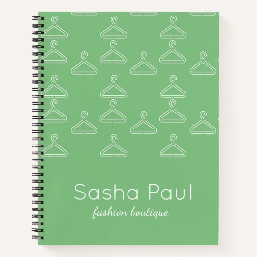 Carnet Silhouette penderies blanches sauge vert (Devant)