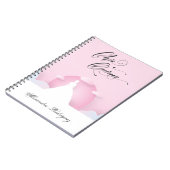 Carnet Silhouette rose et blanc avec lune Quinceanera (Côté gauche)