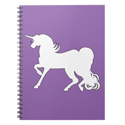Carnet Silhouette Unicorne Blanche (Devant)