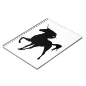 Carnet Silhouette Unicorne Noire (Côté gauche)