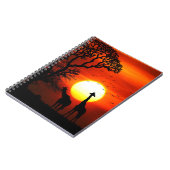 Carnet Silhouettes africaines de girafe de coucher du (Côté gauche)