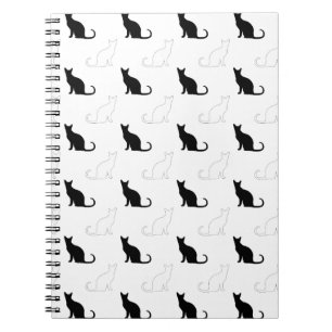 Carnet Silhouettes de chats noirs et blancs