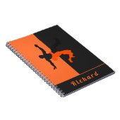 Carnet Silhouettes de lutte de lutteur Sport Nom personna (Côté Droit)