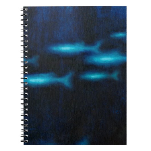 Carnet Silhouettes de poisson bleu translucide (Devant)