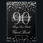 Carnet Silver Black 90th Birthday Guest Book Confetti<br><div class="desc">Elégante 90e fête d'anniversaire Parties scintillant d'argent Confetti sur modèle noir. Facile à utiliser et facile à personnaliser. Commandez aujourd'hui !</div>