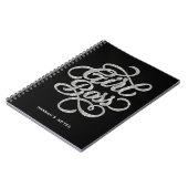Carnet Silver Diamond Glam Girl Boss Typographie noir (Côté gauche)