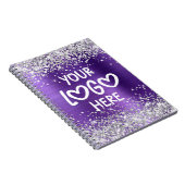 Carnet Silver Glitter Amethyst Faux Foil Business Logo (Côté Droit)