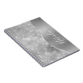 Carnet Silver Glitter Glam Bling Personalized (Côté Droit)