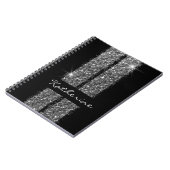 Carnet Silver Glitter Race Stripes Girly Car (Côté gauche)