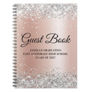 Carnet Silver Glitter Rose Gold Glam Gradient Graduation