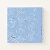 Carnet Silver Light Baby Blue Roses Quinceanera Invité (Dos)